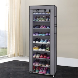 Zapatero textil plegable con múltiples estantes