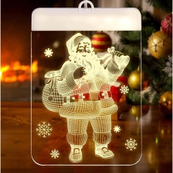 Decoración navideña 3D de vidrio para ventana