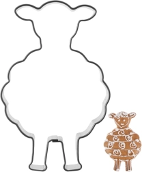 Cortador de galletas de acero inoxidable oveja 7 cm
