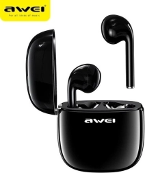 Auriculares Bluetooth negros con estación de carga
