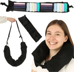 Almohada de viaje con espacio de almacenamiento negra