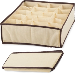 Organizador de ropa interior y calcetines beige con 20 compartimentos