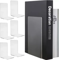 Soportes transparentes para libros RUHHY – juego de 6 piezas