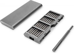 Juego de destornilladores de precisión 57 en 1 DIGITUS en estuche de aluminio