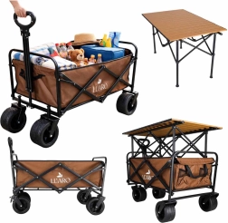 Carro de transporte plegable LUARO 2 en 1 con mesa