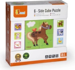 Viga rompecabezas de cubos de madera granja – 4 cubos