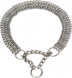Collar metálico de ahorque resistente con triple cadena 45 cm