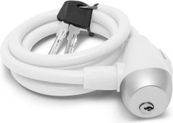 Candado de cable para bicicleta de 10 mm x 120 cm, blanco
