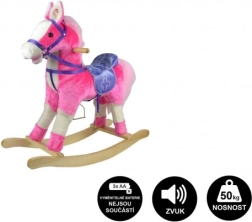 Unicornio balancín de peluche 71 cm con sonido y movimiento – Rosa oscuro