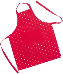 Delantal de cocina de algodón con lunares TECKA, rojo