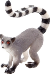 Figura de plástico de lémur con cola rayada