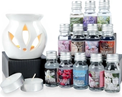 Lámpara de aroma con aceites perfumados – set de regalo de 15 piezas