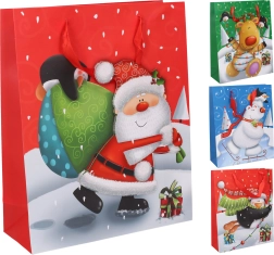 Bolsa de regalo M 26 × 32 × 10 cm – motivos navideños