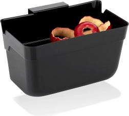 Cesta colgante para bioresiduos para puertas, negra, 2,5 l (22,5 × 15 × 13,5 cm)