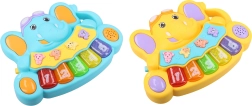 Piano electrónico infantil con forma de elefante, animales, sonidos y luces - 1 unidad