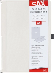 Carpeta portapapeles con clip SAX cerrable A4, color crema