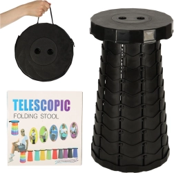 Silla plegable telescópica para camping 200 kg – negro
