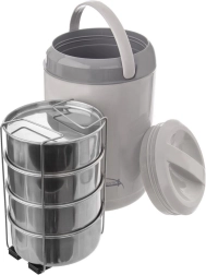 Portaviandas térmico de 4 niveles 4×800 ml con funda isotérmica