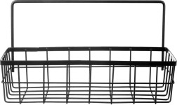 Estante de cocina colgante para riel, metálico negro RADKA 30 × 10,5 × 17 cm