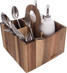 Soporte de madera para cubiertos, salsas y especias WOODEN