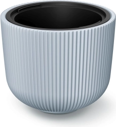 Macetero con inserto Milly 46,9 cm – funda de plástico gris claro para flores para interior y exterior