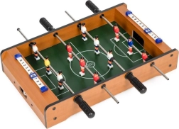 Futbolín de mesa para niños con estructura de madera y dos pelotas