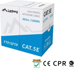 Cable de red SFTP cat 5e 305 m, cobre macizo, gris