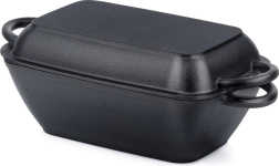 Cazuela de hierro fundido 2 en 1 con tapa y sartén grill 3,5 l / 1,5 l
