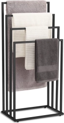 Toallero de pie metálico con 4 brazos - negro