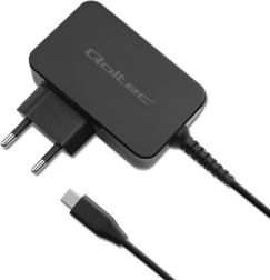 Cargador GaN Qoltec USB‑C 65W negro