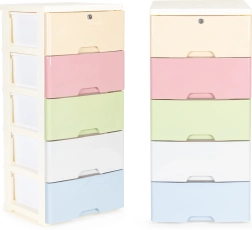 Organizador con cajones con ruedas para niños Modernhome, 5 cajones extraíbles