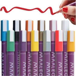 Marcadores acrílicos decorativos MAALEO, 12 colores