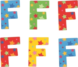 Bigjigs Toys letra de madera F con estrellitas