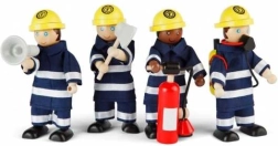Figuras de madera Tidlo de bomberos (4 uds.)