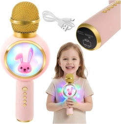 Micrófono de karaoke inalámbrico infantil Izoxis conejito rosa