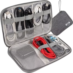 Organizador de viaje para cables y cargadores TRIZAND, gris