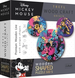 Puzle de madera de doble cara TREFL Wood Craft Origin Mickey Mouse 505 piezas
