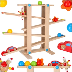 Pista de canicas de madera Montessori XXL