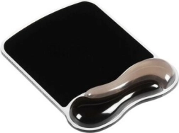 Alfombrilla de ratón de gel negro/gris con reposamuñecas