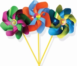 Maxi molinillo de viento multicolor A 22 × 42 cm