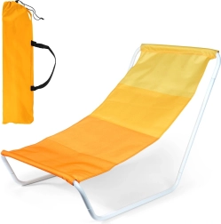 Tumbona de playa plegable Vilde con funda amarilla