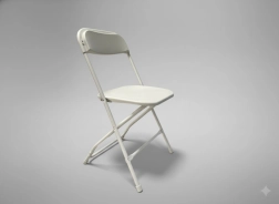 Silla de catering plegable blanca