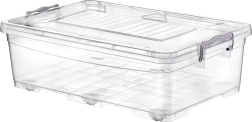Caja de almacenamiento con tapa y ruedas 30 l transparente