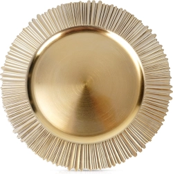 Bajoplato decorativo dorado de 33 cm