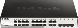 Conmutador inteligente Gigabit DGS-1210-20/E con 16 puertos GE y 4 SFP