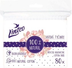 Bastoncillos de algodón Linteo con varilla de papel 80 uds