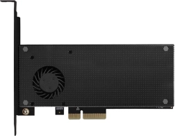 Adaptador PCIe x4 interno para 1× M.2 NVMe M‑key y 1× M.2 SATA B‑key con refrigeración activa y pasiva AXAGON