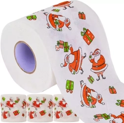 Papel higiénico navideño con PAPÁ NOEL – 4 rollos, impresión de 2 capas