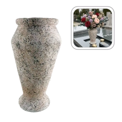 Jarrón cementero para cementerio con aspecto de granito, 28 cm