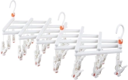 Tendedero plegable para ropa con pinzas, 29 clips, blanco